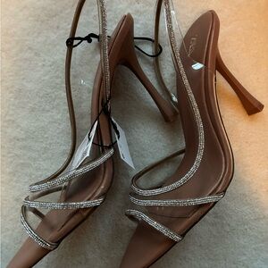 Zara Tan Heels with Sparkling Straps